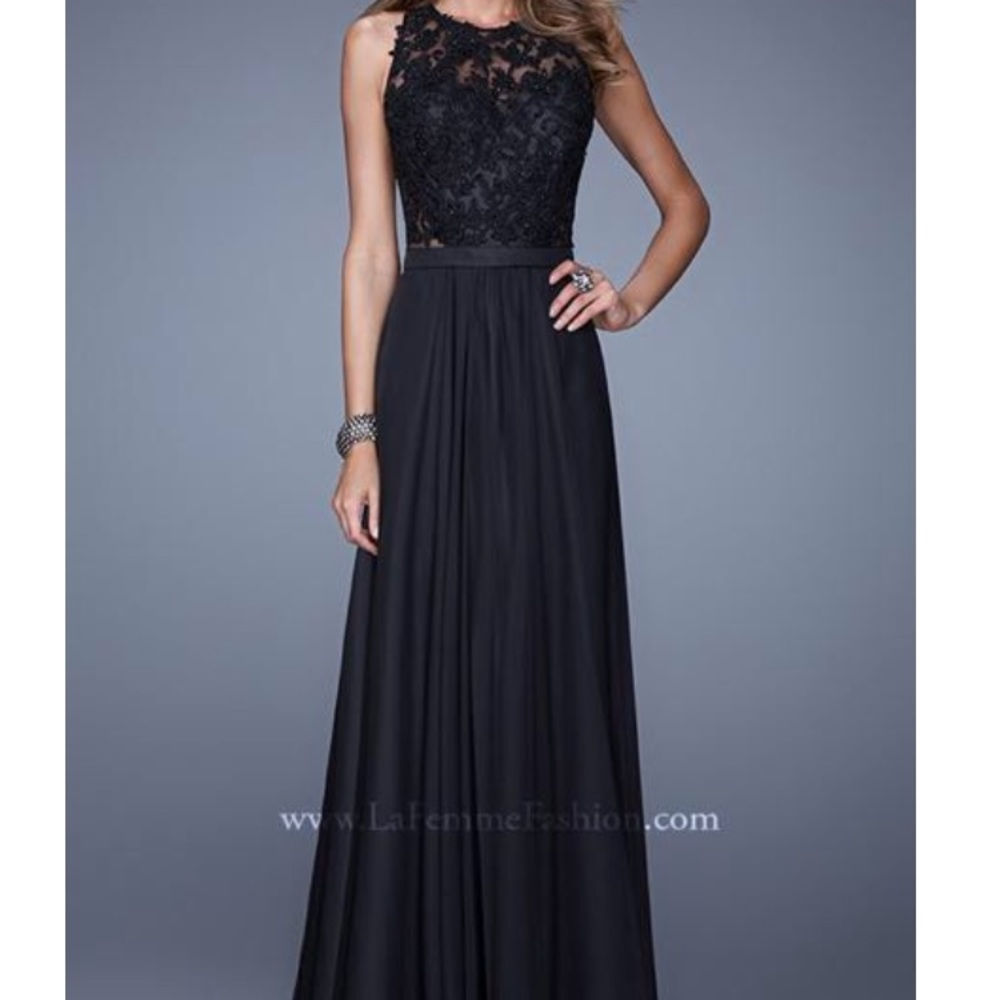 La Femme Black Prom Dress